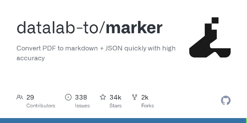 GitHub - datalab-to/marker: Convert PDF to markdown + JSON quickly with high accuracy