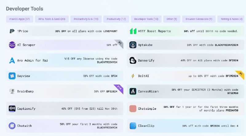 👉 名称：rare-big-deal🤖 类型：🕸网站👏 介绍：一个专门为黑五/网络星期一等活动提供软件和工具优惠的资源库