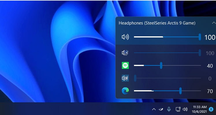 EarTrumpet一个第三方音量控制器，更快速的精细控制每个应用音量浏览器、音乐、游戏都能单独调节win原生风格设计，体验无差异