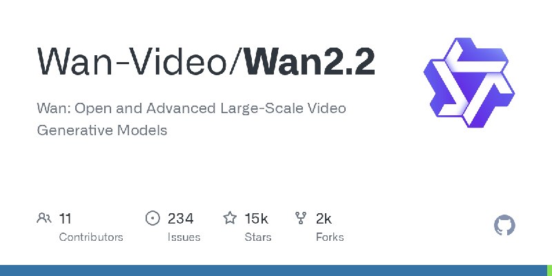GitHub - Wan-Video/Wan2.2: Wan: Open and Advanced Large-Scale Video Generative Models