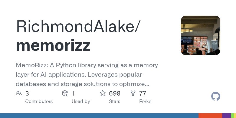 GitHub - RichmondAlake/memorizz: MemoRizz: A Python library serving as a memory layer for AI applications. Leverages popular databases…