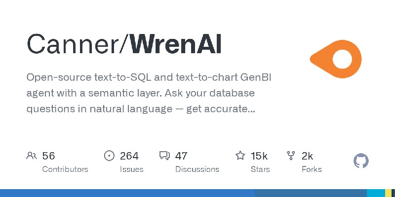GitHub - Canner/WrenAI: Open-source text-to-SQL and text-to-chart GenBI agent with a semantic layer. Ask your database questions…