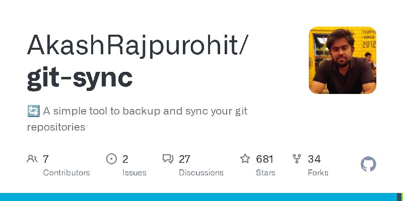 GitHub - AkashRajpurohit/git-sync at selfh.st