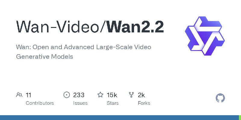 GitHub - Wan-Video/Wan2.2: Wan: Open and Advanced Large-Scale Video Generative Models