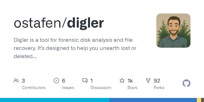 GitHub - ostafen/digler: Digler is a tool for forensic disk analysis and file recovery. It's designed to help you unearth lost…