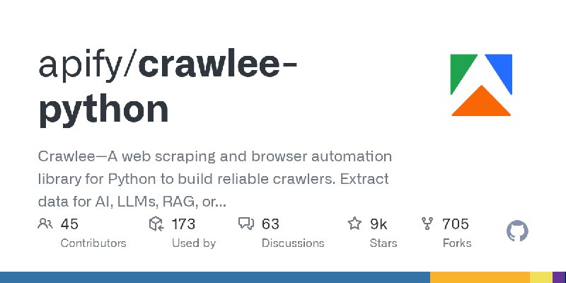 GitHub - apify/crawlee-python: Crawlee—A web scraping and browser automation library for Python to build reliable crawlers. Extract…