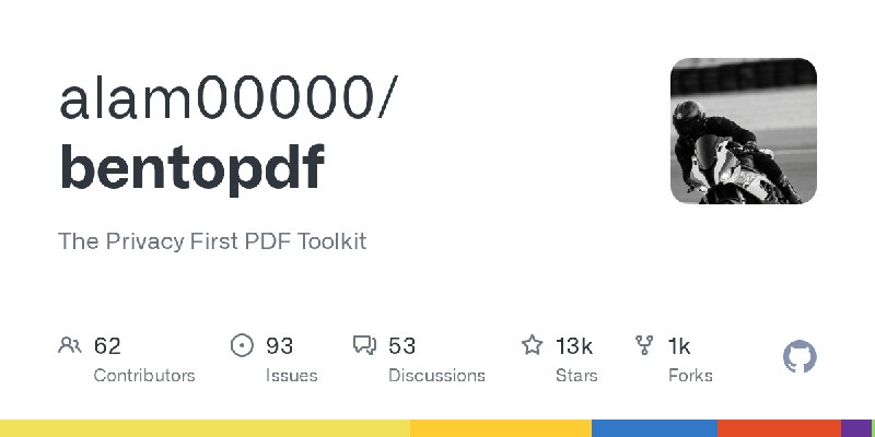 GitHub - alam00000/bentopdf: The Privacy First PDF Toolkit