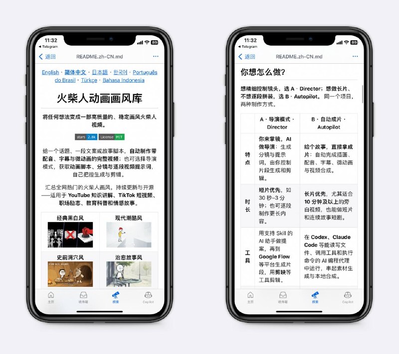最近很火的火柴人解说视频这个Skill让小白也能玩转火柴人解说，有六种画风，可做精细的短视频，也能做长篇科普类视频，一个话题、一篇文章都能做成视频～🧘 网址: 资源链接 💞 感谢 [ 来自 匿名 供稿 ]💭 资讯 | 💭 网盘 | 💭 投稿