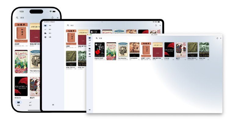 Anx Reader电子书阅读器，支持 EPUB、MOBI、AZW3、FB2、TXT、PDF 等主流格式，可基于阅读内容生成心智图、提供随需翻译与词典查询、整理章节摘要与视角分析，阅读界面可调节字体、行间距、段落间距、边距、主题风格、对齐方式，还支持字体样式与背景调整，支持标注、笔记、文本转语音、整书中英翻译、简繁转换等特性，另外通过 WebDAV 实现书籍、笔记与阅读进度的同步，免费开源，适用于 Android、iOS、Windows、macOS 甚至 Linux 平台