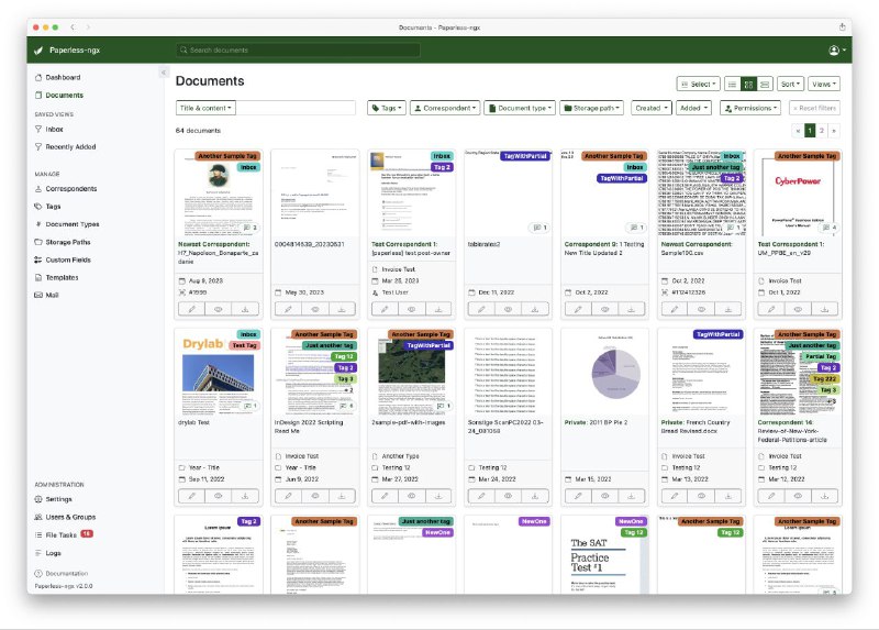 #GitHub #工具📂 Paperless-ngx - 开源文档管理系统 ▎项目功能：文档管理系统▎项目介绍：一个社区支持的文档管理系统，旨在将纸质文件扫描并存储为可搜索的在线档案