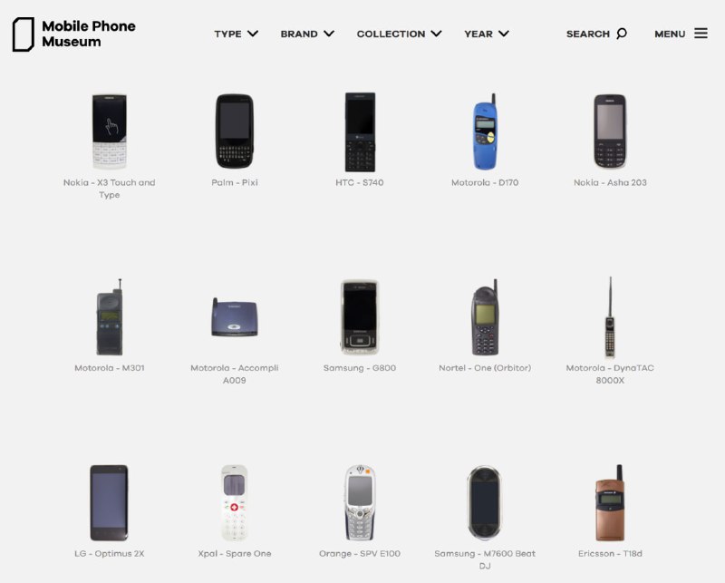 手机博物馆一个手机博物馆网站，里面展示了2800多个手机模型，安卓、苹果、塞班等等系统全都有