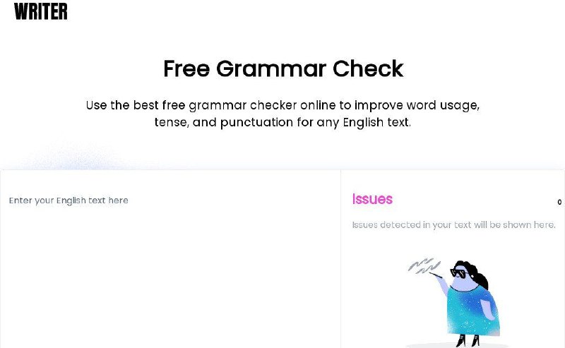 📂 #网站 #工具 #AI👀 Writer▎网站功能: 英语语法检查▎网站介绍: Writer 的免费语法检查器是一款简单的 AI 助手，可让您的文本清晰、无错误且易于理解
