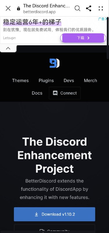 BetterDiscord -- Discord 增强一个增强 Discord 应用程序功能的插件，可以使用 CSS 完全自定义客户端的外观，下载社区提供的各种主题，或创建自己的主题内置了插件加载器和插件 API，可以通过 JavaScript 编写或下载插件🧘 网址: 资源链接 💞 感谢 [ 来自 匿名 供稿 ]💭 中文 | 💭 聊天 | 💭 投稿