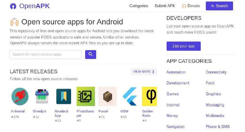 #GitHub #Android #软件 #列表🤖 OpenAPK - Android 开源应用和游戏列表▎项目介绍：一个开源项目，旨在为 Android 用户提供一个精选的开源应用和游戏列表